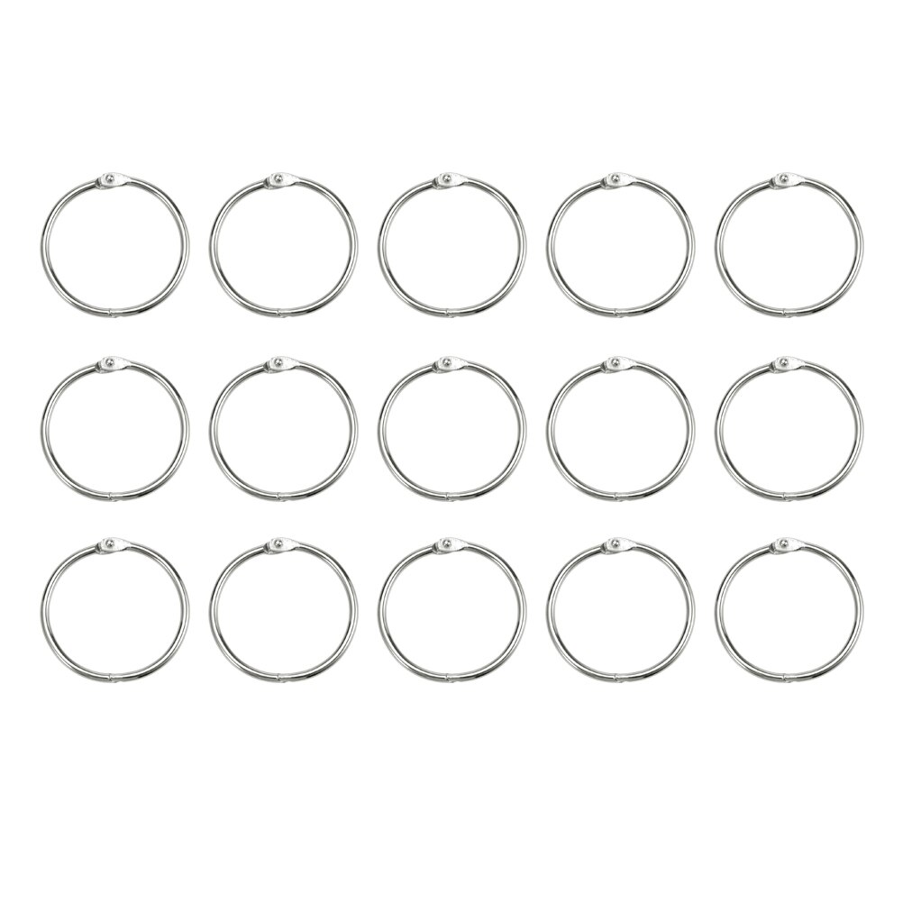 100 anillos conectores de hojas sueltas, aros conectores de apertura DIY, anillos de unión (diámetro interior de 25mm, diámetro exterior de 30mm)