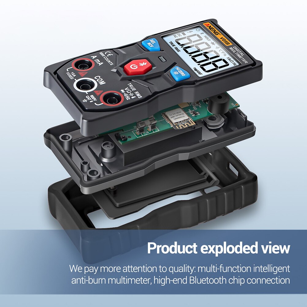 Resistance Voltage ABS Handheld Tester APP Control Bluetooth Wireless