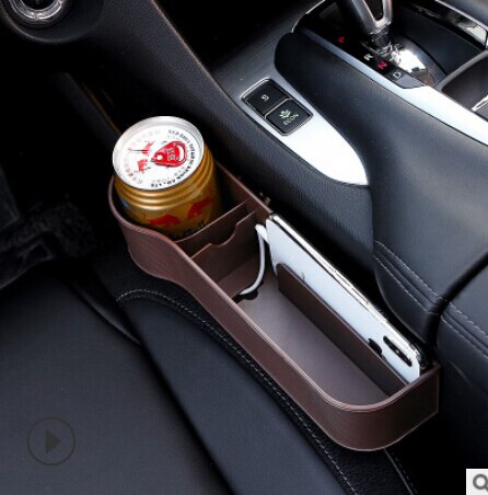 1pc bilsæde klapfanger fyldstof opbevaringsboks lomme arrangør flaskeholder: Venstre brun