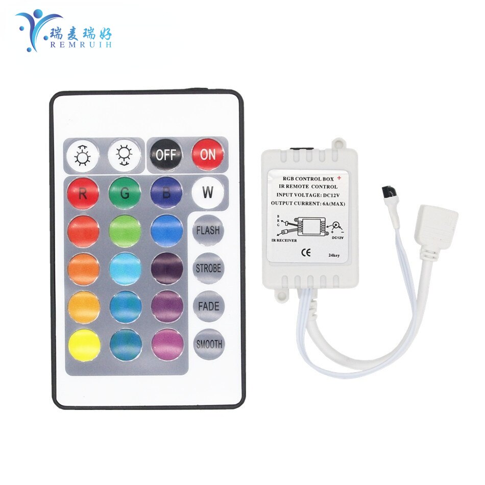 RGB Controler 12V 24 Key Wireless led IR Remote Controller For 3528 5050 RGB LED Strip Light