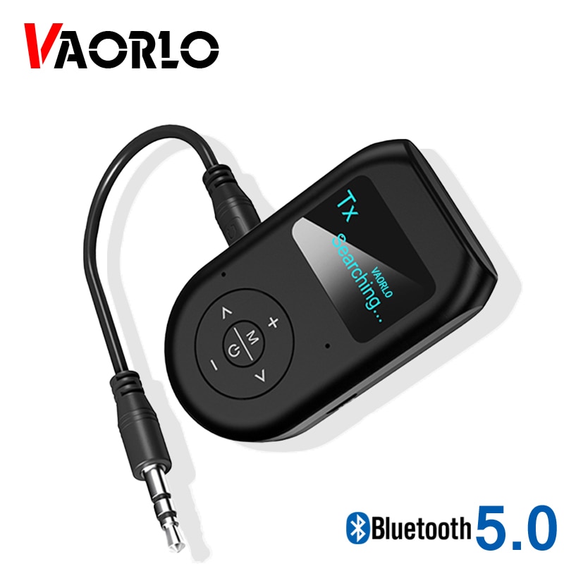 Vaorlo lcd display bluetooth adapter 2 in 1 sender modtager til højttaler hovedtelefoner trådløs stereo adapter med 3.5mm aux