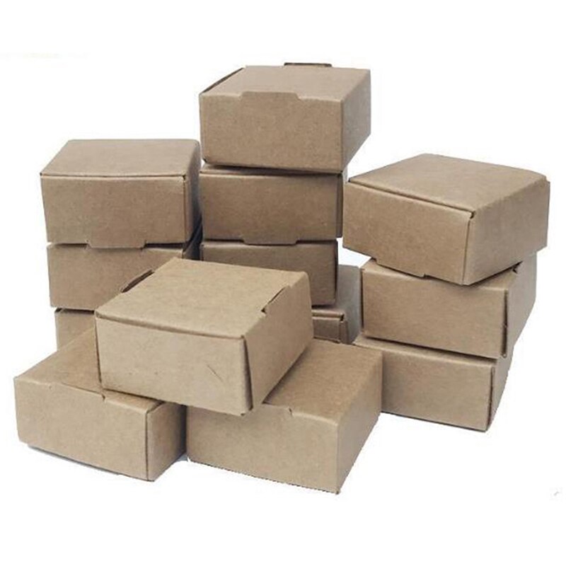 10pcs Dollhouse Mini Simulation Express Box Kraft Paper Box Model Accessories Toy