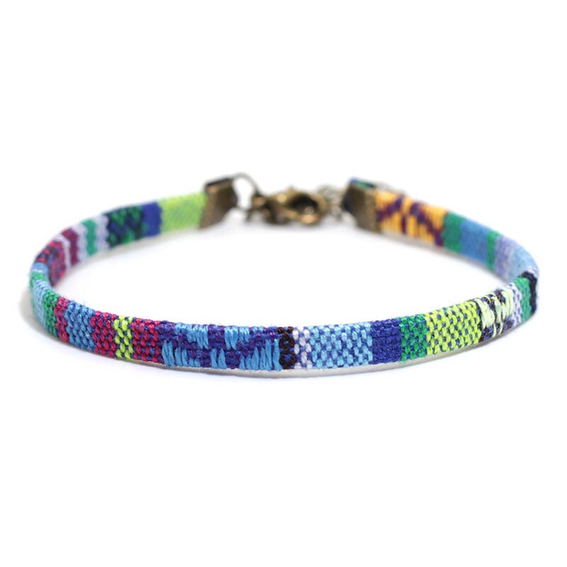 Handgemachte Boho Ethnische Fußkettchen Handarbeit Farbic Seil Kette Fuß Knöchel Für Frauen Sommer Strand Bein Schmuck: Bronze- Blau