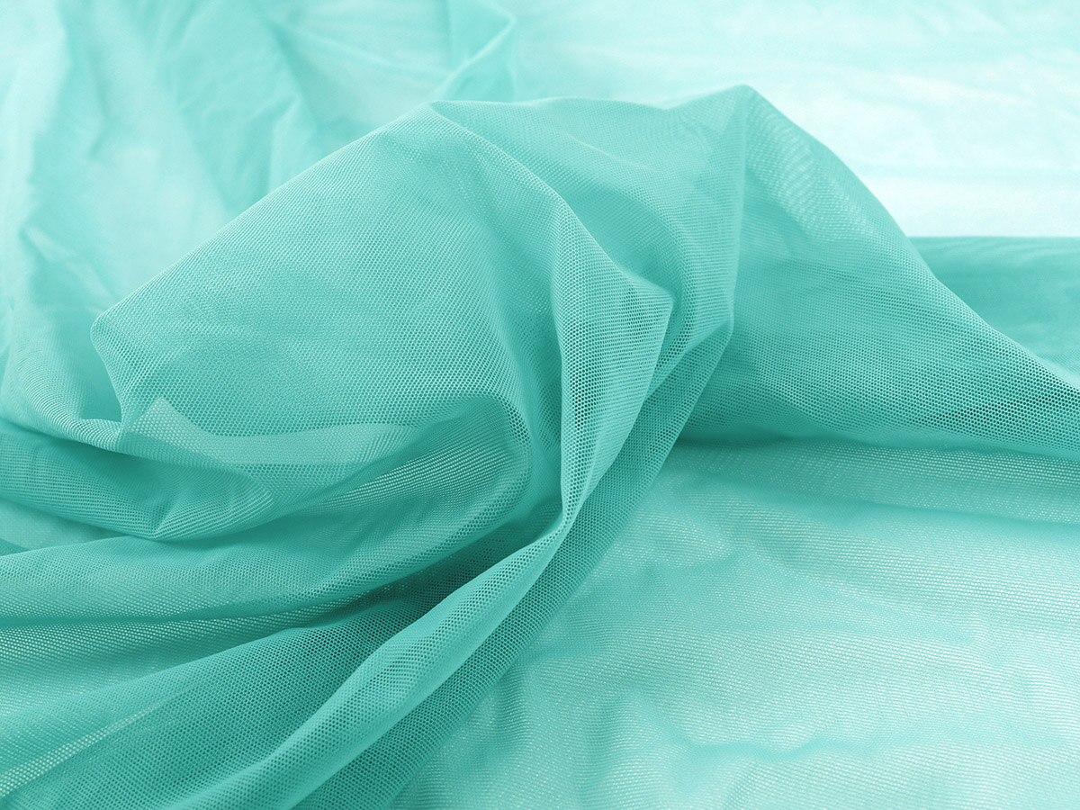 Bright color 4 way Stretchy Nylon Spandex Mesh Fabric high-elastic net fabric sold BY YARD: Aqua