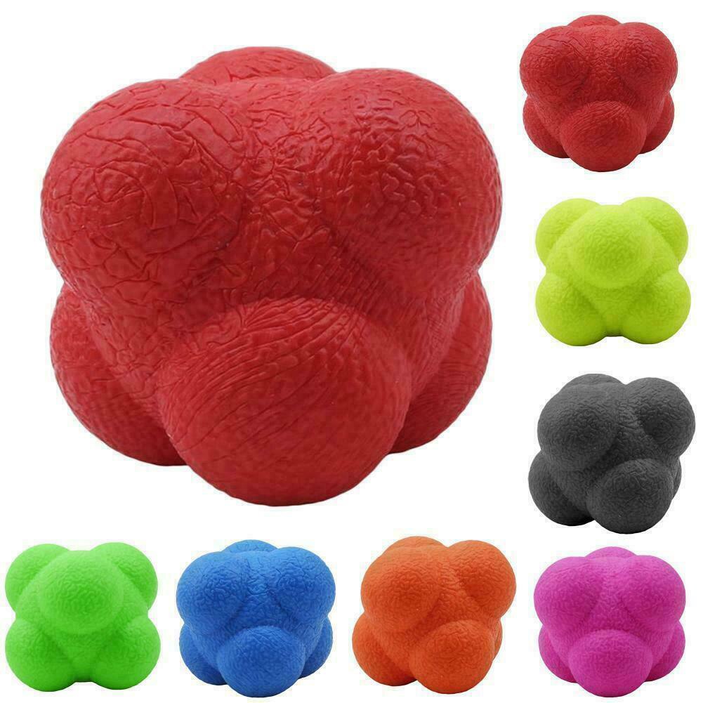 Bola de reacción de silicona Hexagonal, Bola de reacción de silicona Hexagonal para Fitness, velocidad deportiva, coordinación de agilidad, entrenamiento de habilidades, Bola de reacción imprevisible, 1 unidad