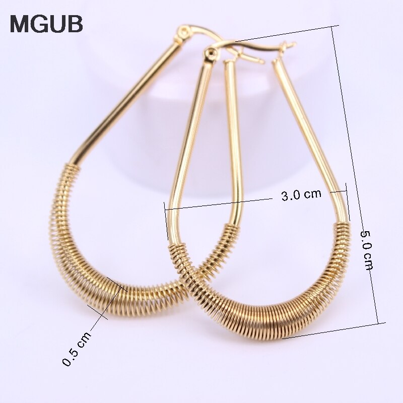 oval Spring earrings Female accessories Suitable 40MM-50MM Diameter Stainless steel jewelry LH529