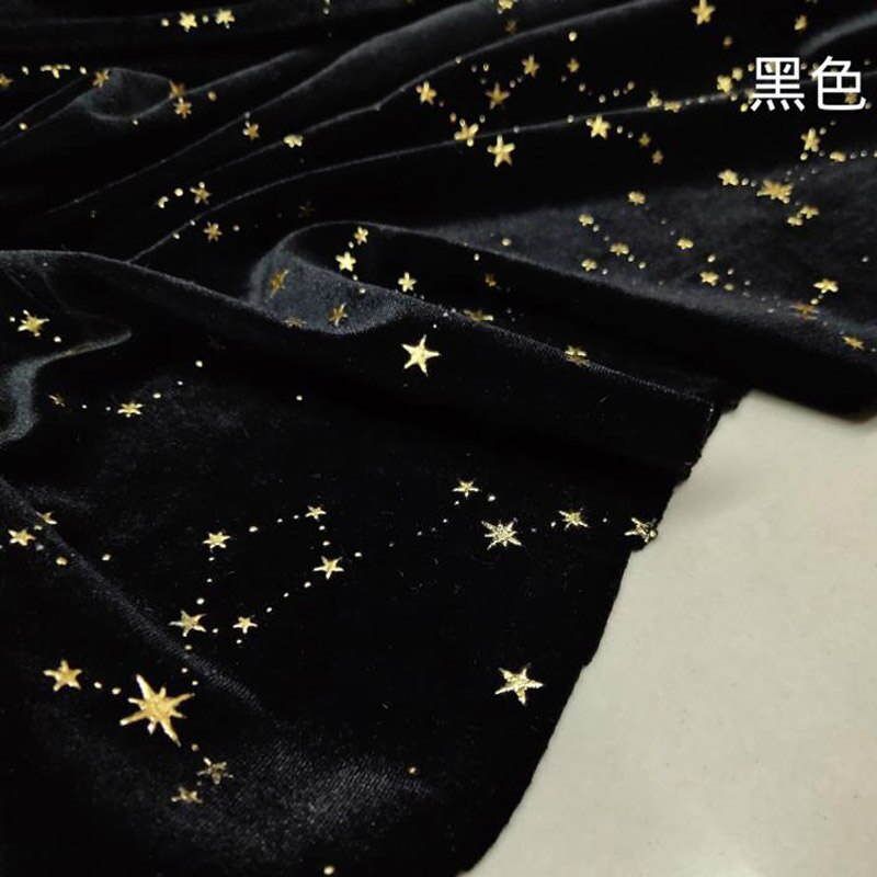 Tessuto in velluto per abito splendidi pantaloni a stella dorata setosi tessuti per la casa elasticizzati morbidi di lusso lucidi