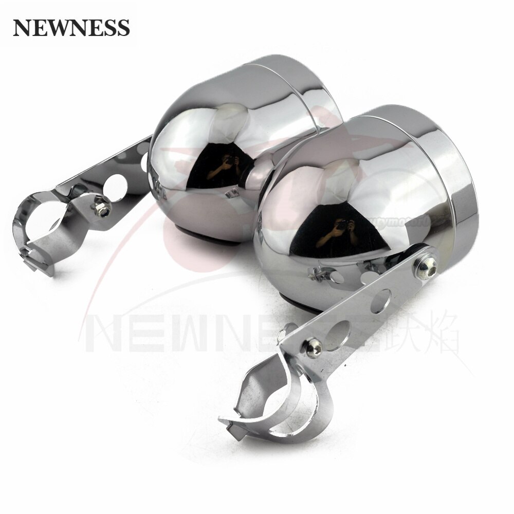 Double phare chromé pour moto Dominator nu, Double, réglable sur le côté, 28mm-36mm