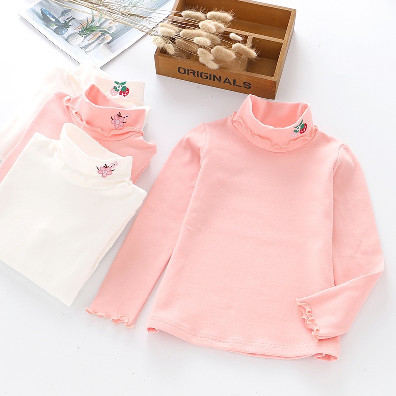 Autumn Baby Girl Cute Long Sleeve T-Shirts Kids Embroidery Floral Printed Tops Tees Casual Blouse