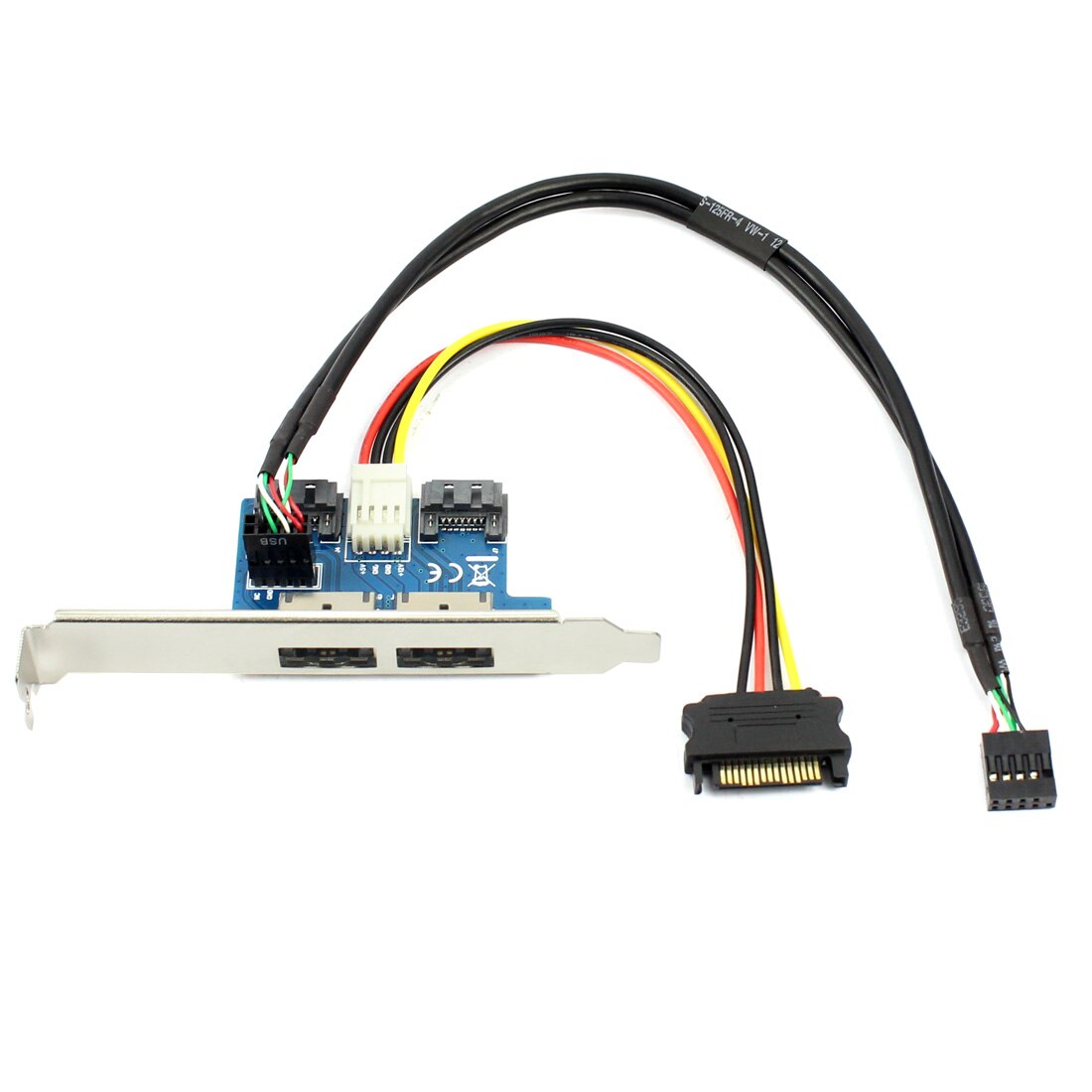 Dual Port SATA to 5V 12V Power Over ESATA USB Port Adapter Convert Expansion Converter Card Connect to 2.5" 3.5" Hard Disk