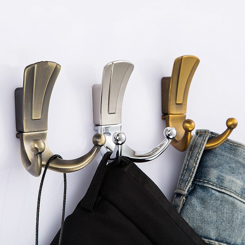 Bath Robe Hanger Rack Bathroom Wall Hangers 2 Hooks Robe Coat Wall Hooks... – Vicedeal