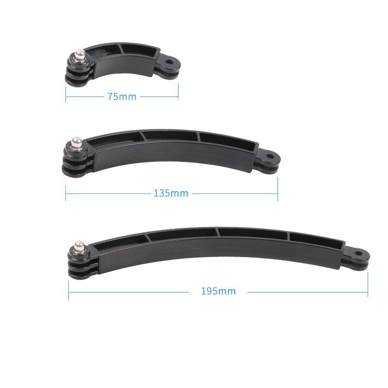 3 möglichkeiten Helm Verlängerung Arm Motorrad Helm Halterung Verstellbaren stechen Für GoPro Held 7 6 5 4 3 Xiaomi Yi kamera Zubehör