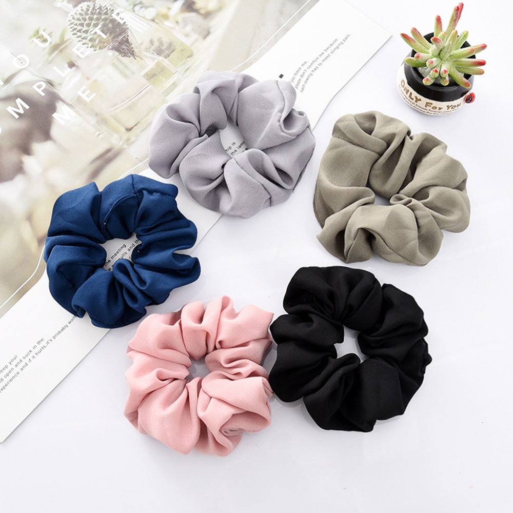 Vrouwen Haar Accesoires Effen Kleur Haar Tie Scrunchies Chiffon Paardenstaart Haar Scrunchy Houder Touw Hoofddeksels Voor Meisjes Vrouwen