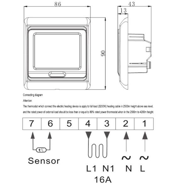 M9.716 HVAC 16A Touch Screen Weekly Programming Floor Heating Temprature Switch Thermostat