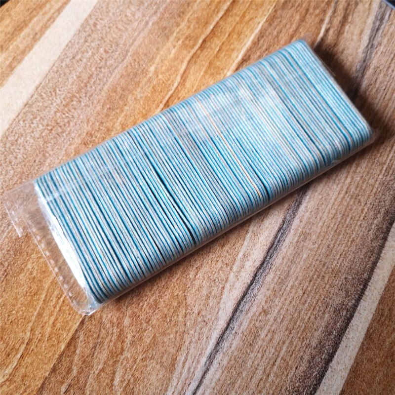 Limas de madera desechables para manicura, papel de lija, pulido, Mini lima de uñas, 100 Uds.