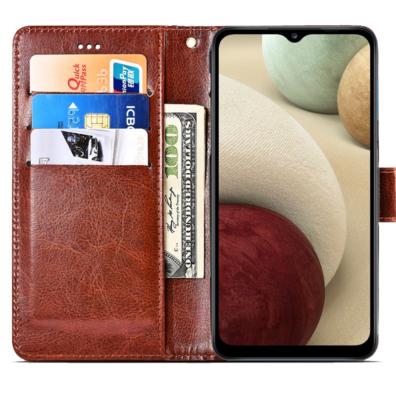 Funda abatible para Samsung Galaxy A12, Funda de cuero PU con billetera, Capa magnética para Samsung A12 SM-A125F, funda protectora para teléfono