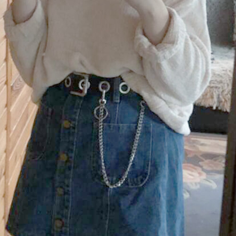 Lang metal pung bælte kæde punk bukser hipster bukser jeans nøglering nøglering rock vedhæng nøglering unisex hiphop smykker