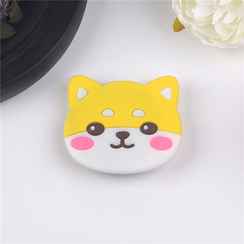 chat mignon dessin animé mobile anneau telephone portable porte carte accessoires telepsupport pour téléphone universel Coloré Téléphone Portable Accessoire Support Support Extensible Téléphones Poignée de Support: Yellow dog