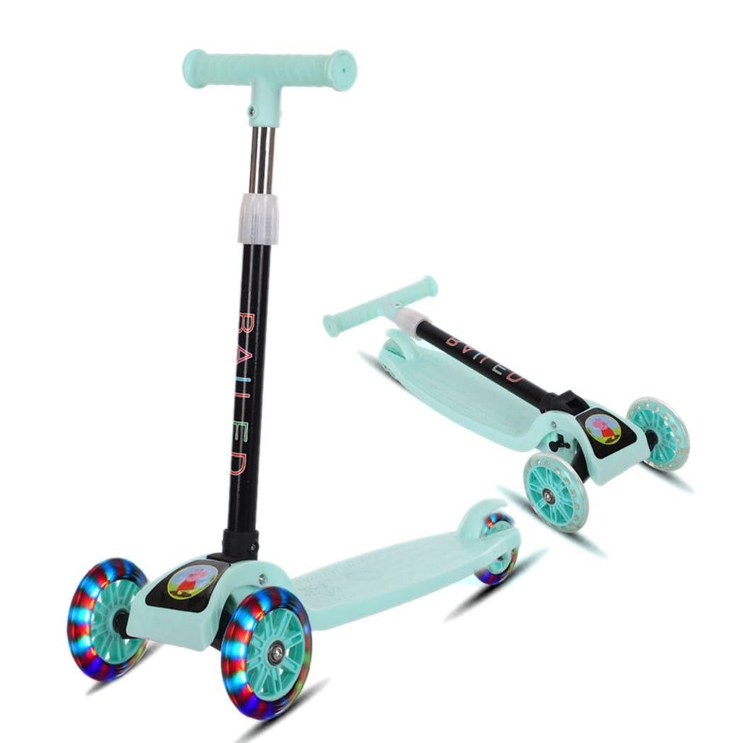 Durable Portable Folding With Flash Light 90kg Sliding Children Scooter Folding, > 3 Years Old Outdoor