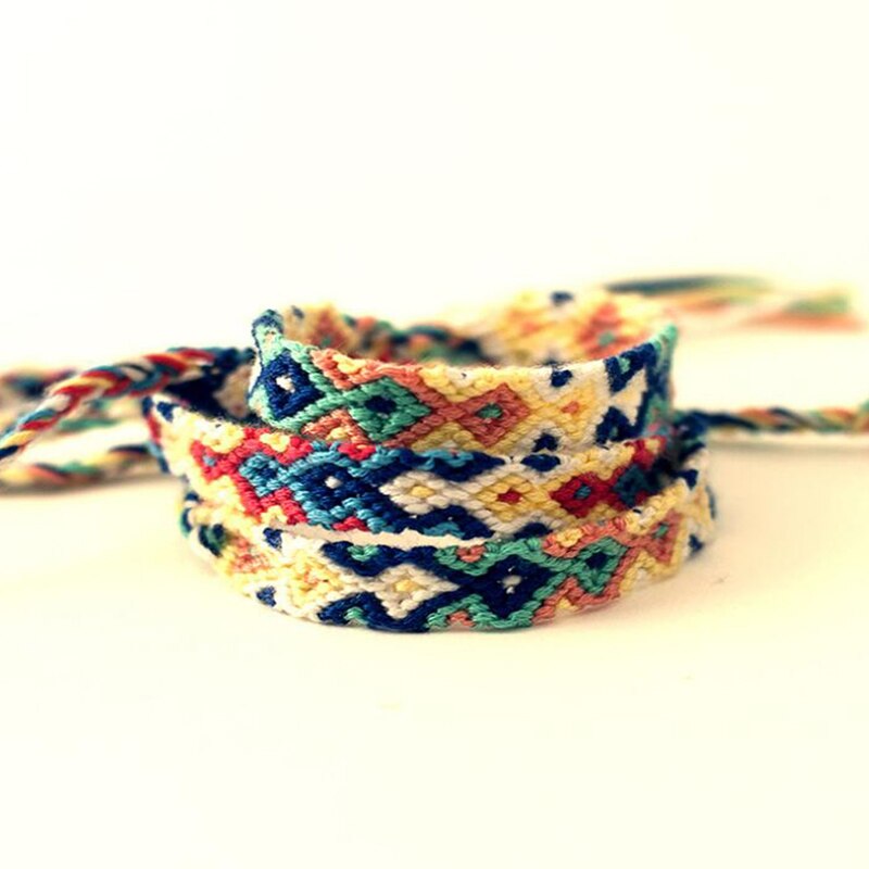 Neue Heiße Böhmischen Gewinde Armband Retro Handgemachte Boho Multicolor String Schnur Woven Geflochtene Hippie Freundschaft Armbänder Frauen Männer