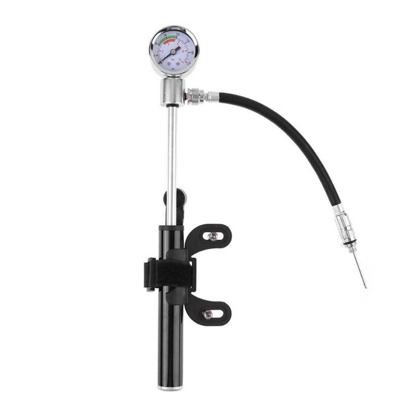 Praktische Fahrrad Pumpe mit Manometer Hochdruck Hand Mini Pumpe Schlauch Luft Inflator Schrader Radfahren Schock Gabel Reifen Fahrrad Pumpe neue