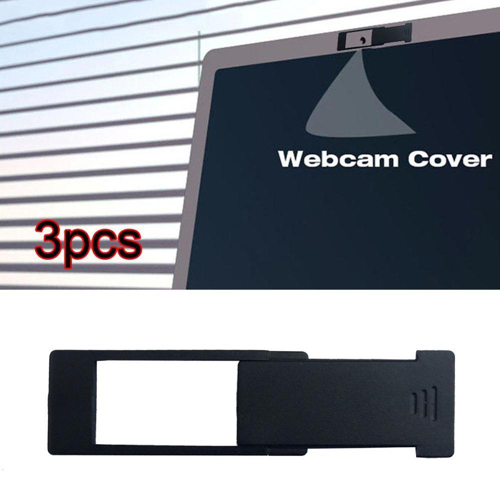 3 pçs capa ultra-fino universal slider capa de câmera de plástico privacidade adesivo para laptops pc tablet do telefone móvel