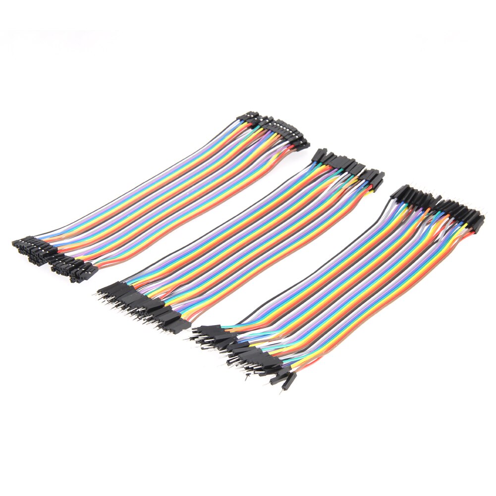Cable de puente DuPont para Arduino, Cable macho a macho + 40 hembra + 40 macho a hembra, 20cm, 2,54mm, 1pin, 40 Uds.