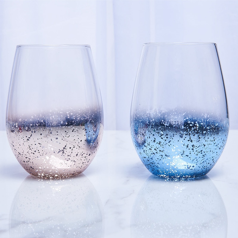 Blå gul rosa nordisk gjennomsiktig stjerne glass kopp høy temperaturbestandig drikke øl drikkekrus drikke glass