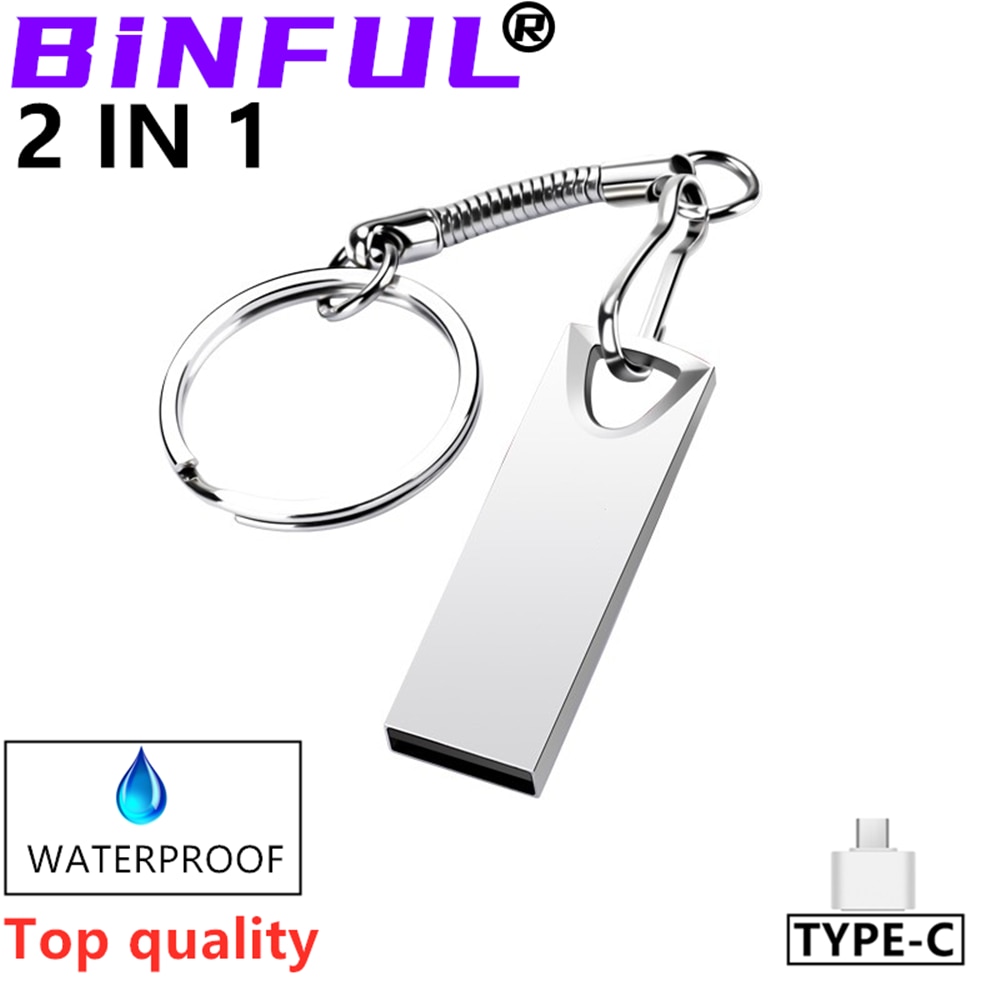 Top BiNFUL waterproof usb flash drive 4GB 8G 16G 32G 64G 128G pen drive pendrive флешка silver u disk memoria cel usb stick