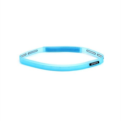 1pc PVC Soft Silicone Headband Men Running Sweatband Quick Absorb Athletic Headband Sport High Elastic Guiding Sweat Band Head: Blue