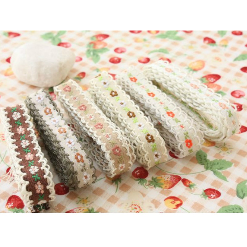 1/2 "  in 12mm 20 yard/lots enkel ansikte blomma jacquard vävt band 18 färger små öron spets