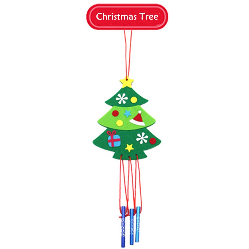 Children DIY Christmas Wind Chime Handmade Non Woven Wind Bell Kid Manual Craft Toy Decorative Pendant Materials Package: Christmas Tree