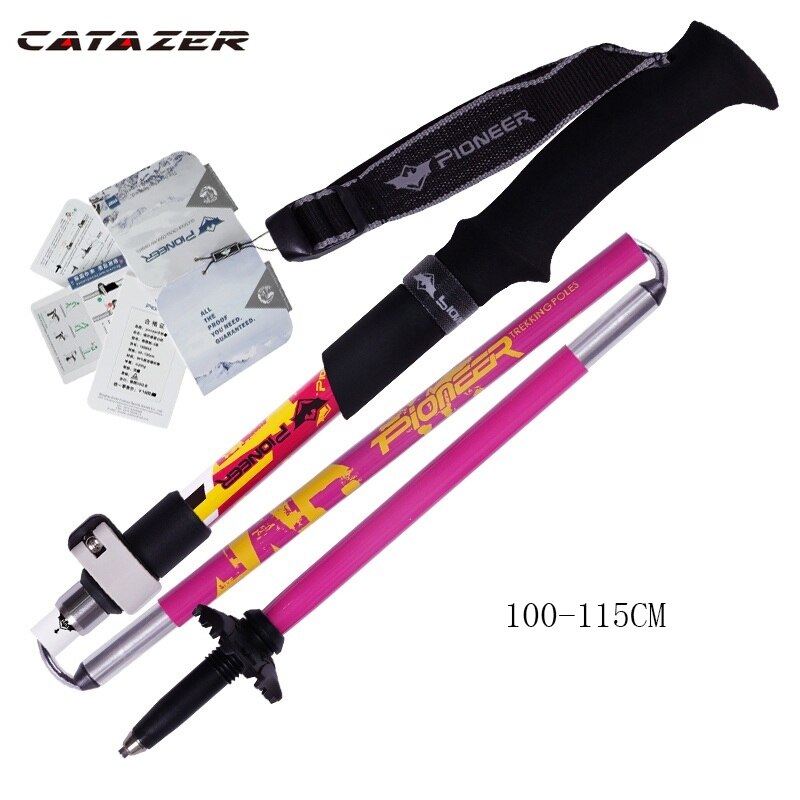 1 Piece Portable Folding Carbon Fiber Ski Pole Outdoor Ultralight Collapsible Adjustable Ski Nordic Walking Stick Snowboard