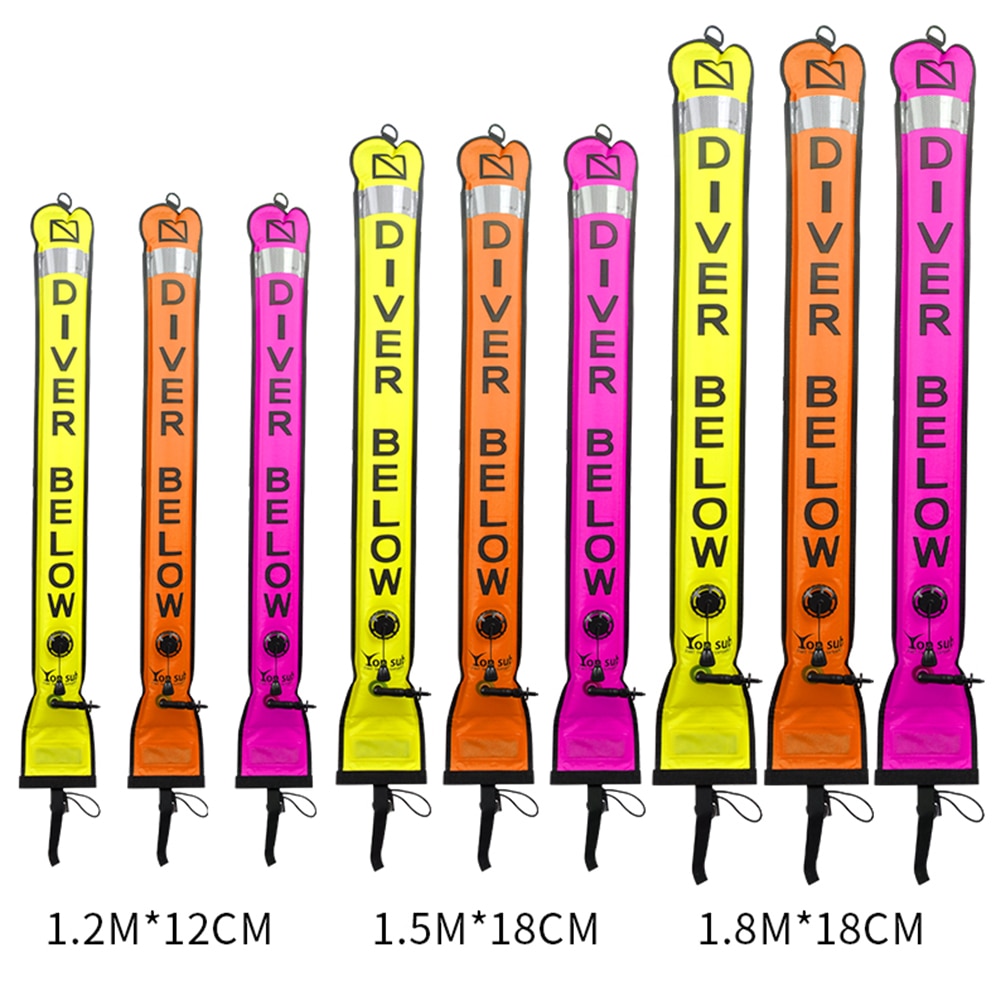 YonSub Scuba SMB Diving Surface Marker Buoy with High Visibility Inflatable Float Safety Sausage Signal Tube Signal Tube