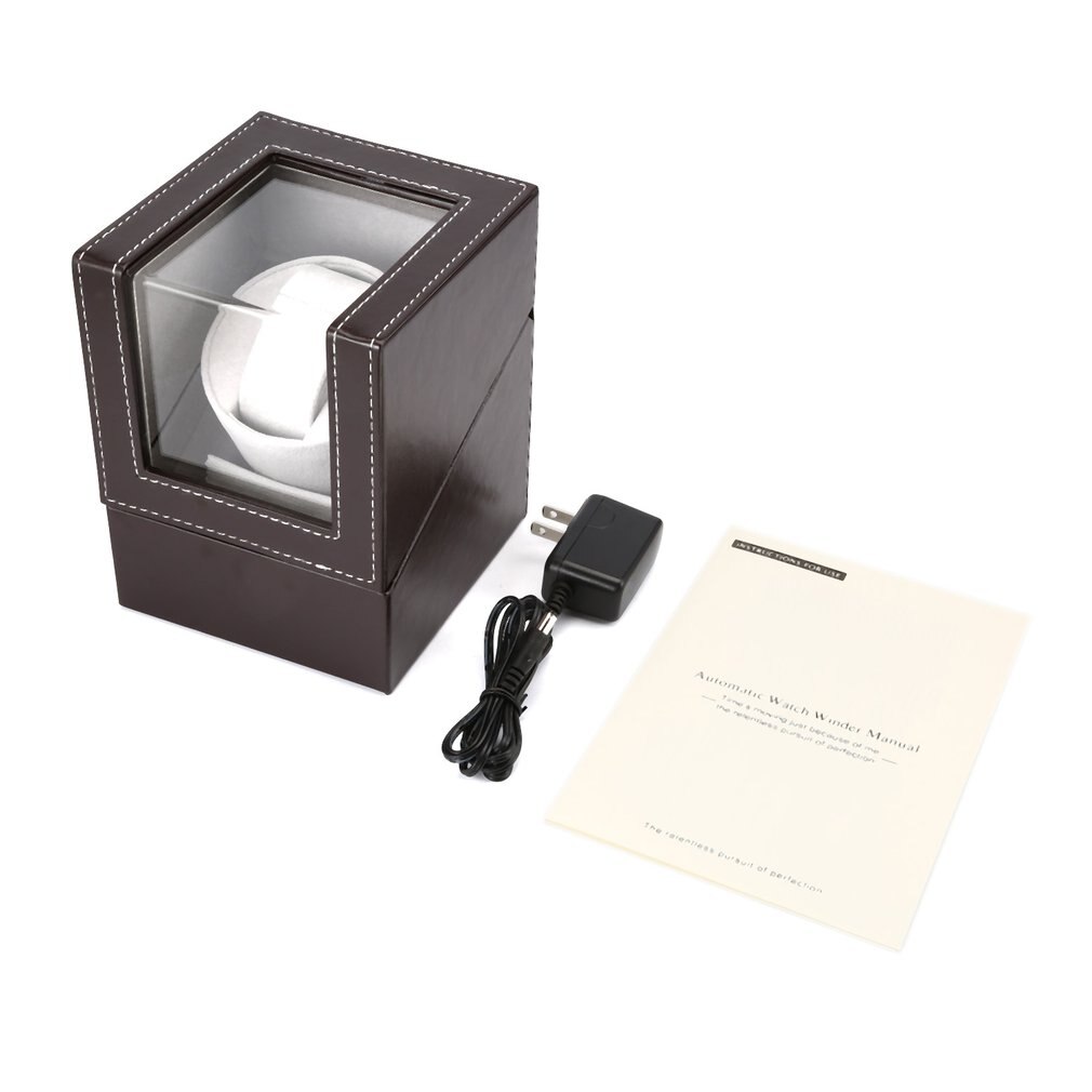 Agitador de reloj con Motor de alta clase con enchufe europeo/US/AU/UK, soporte para devanadera, exhibidor automático, mecánico, negro y marrón: 06