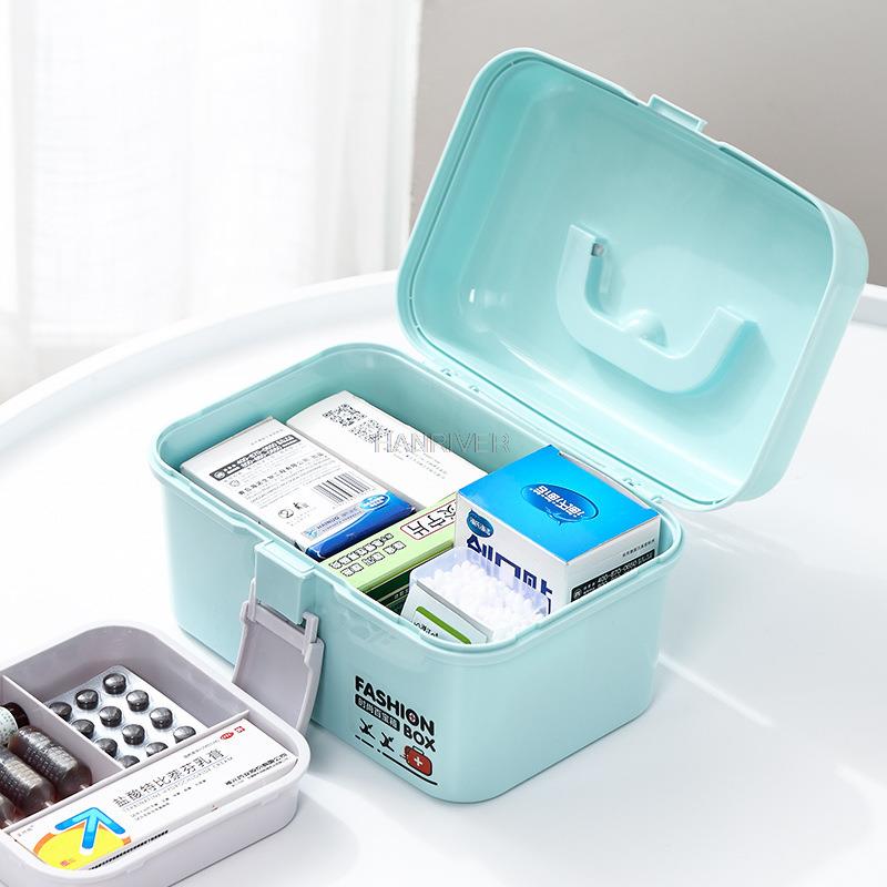 MultiFunction Medicine Box Large High Capacity Medicine Box Double Layer Medicine Storage Box Medicine Small First Aid Box