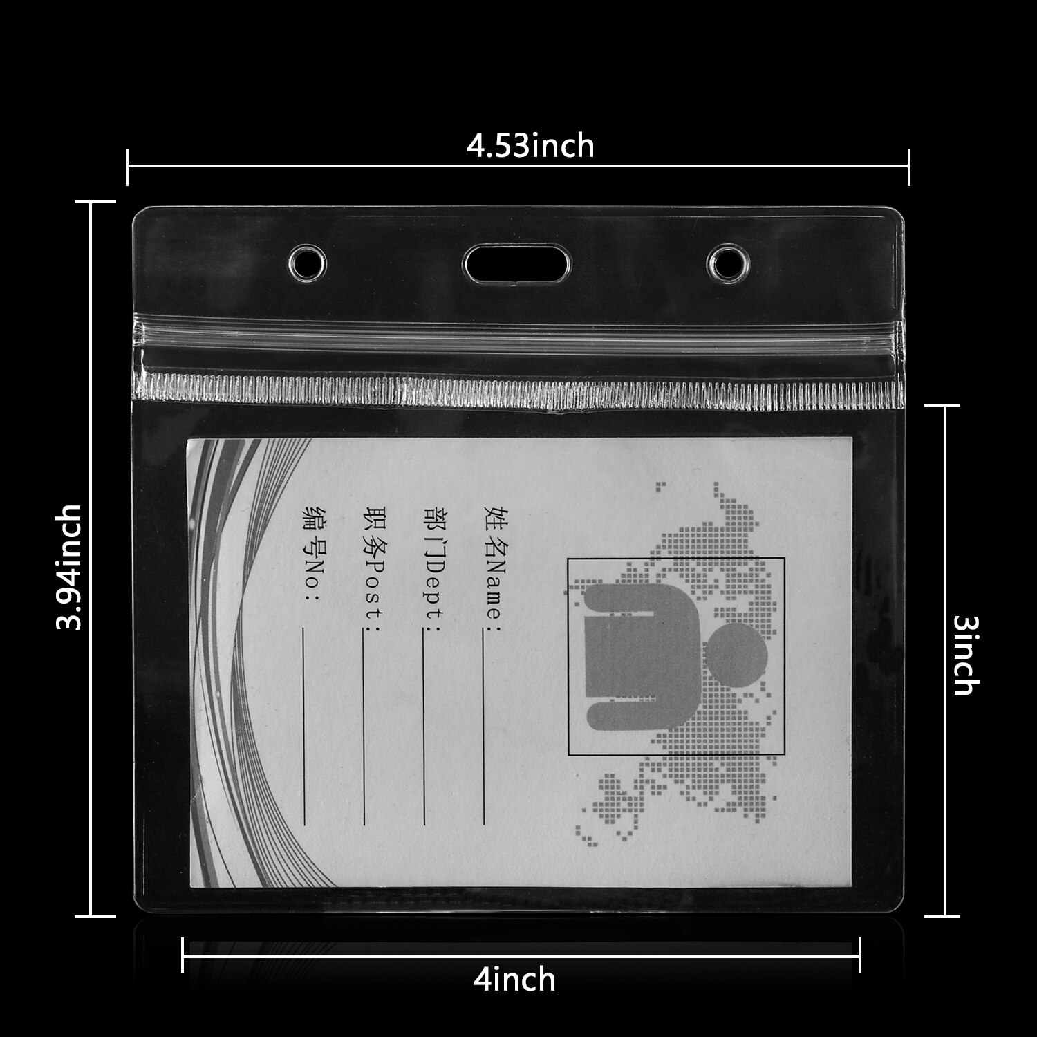 4X3 inch Clear Plastic Card Holder Protector for ID Card Holder PVC Plastic Sleeve Cover Waterproof with Resealable Zip