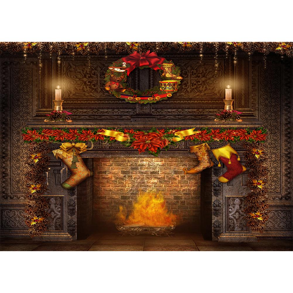 Kerst Fotografische Art Doek Achtergrond Muur Studio Prop Familie Decor Kerst Decoratie Art Pictures Voor Woonkamer Muur: Background clothA