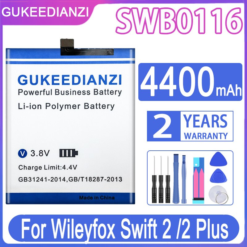 High Capacity GUKEEDIANZI Battery SW2XB01 SWB0115 SWB0116 For Wileyfox Swift 2X 2 /2 Plus 2Plus Replacement Batteries: SWB0116