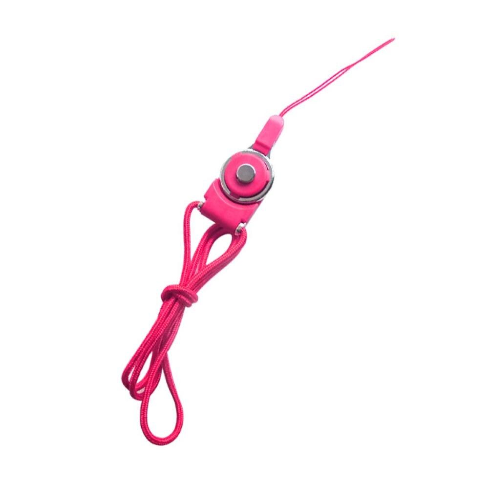 Ring Gesp Afneembare Mobiele Telefoon Case Twee-In-een Universele Lanyard Gevlochten Hals Lanyard: Rose Red