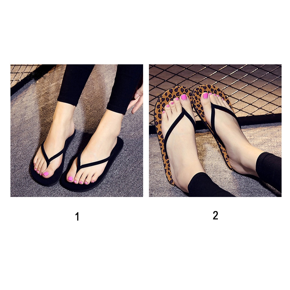 Summer Flip Flops Women Leopard Slippers Ladies Shoes Mules Slippers Indoor Outdoor Flip-flops Beach Flat Slides Zapatos