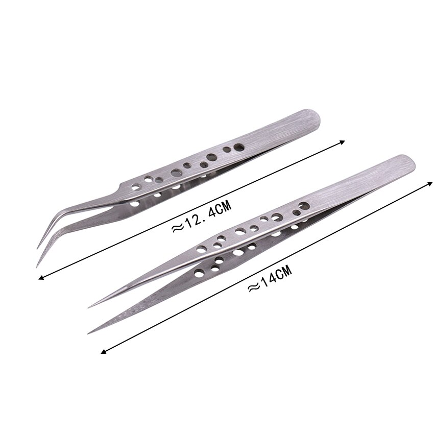 Matte Curved Straight Tip Precision Tweezers Stainless Electronics Industrial Tweezers For Phone Repair Hand Tools