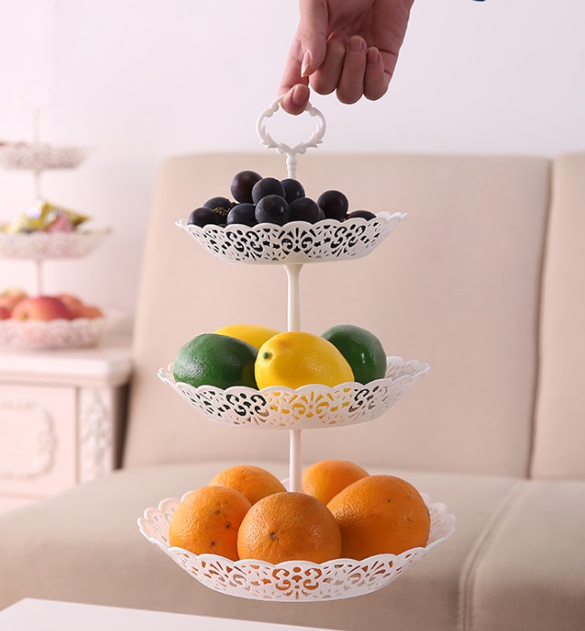 3-Tier Fruitmand Houder, Draagbare Aanrecht Dienblad Display Platter Voor Desserts, Snacks, Snoepjes