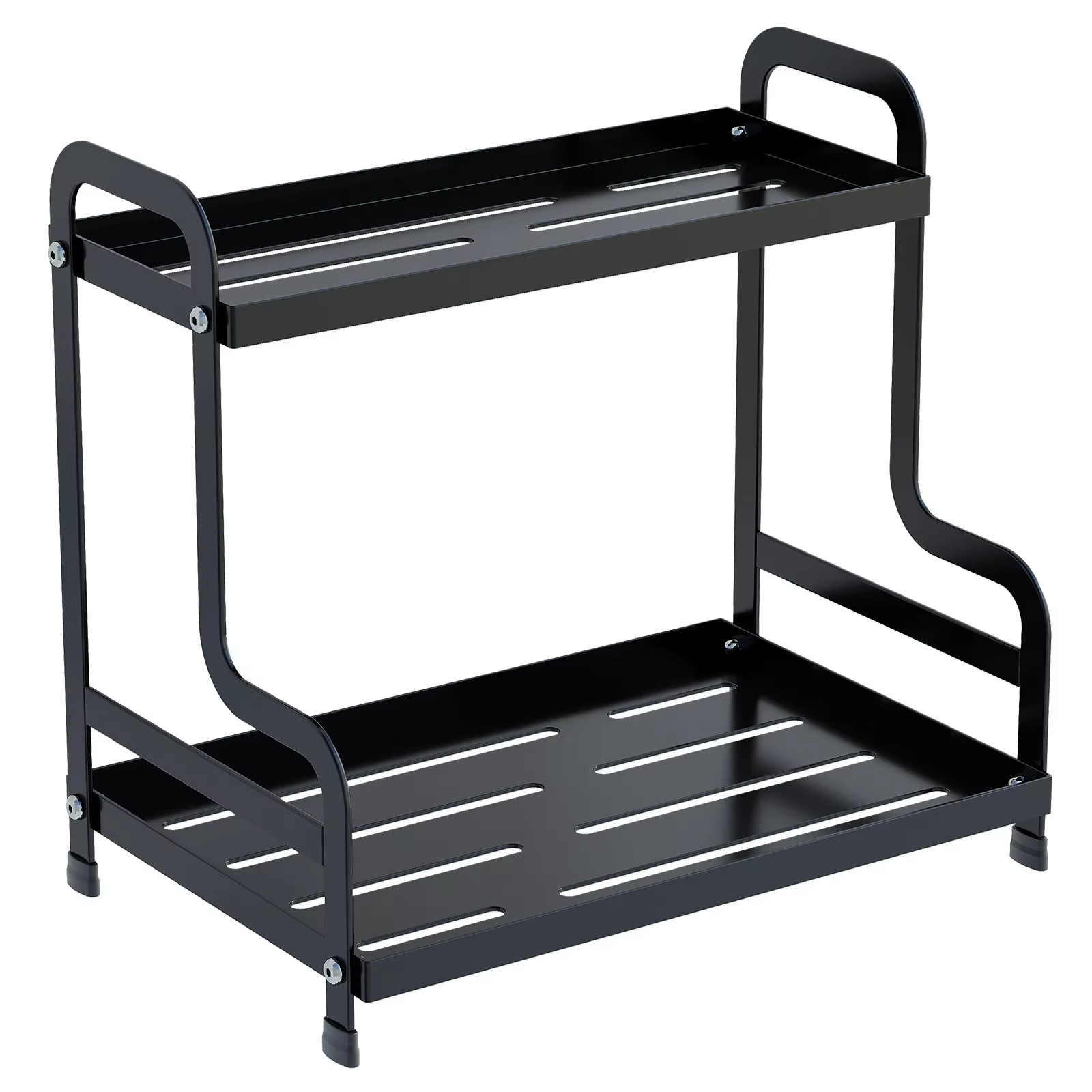 Huishoudelijke artikelen aanrecht kruidenrek 2-laags keuken kruidenorganizer opbergplank kruidenrek voor kast make-up organizer voor ijdelheid: Default Title