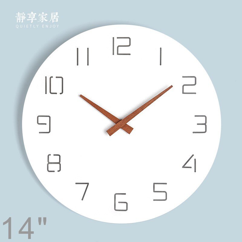 Nordic White Wall Clock Modern Wood Silent Big Watch Home Wall Clocks Kitchen Clock Montre Murale FZ793