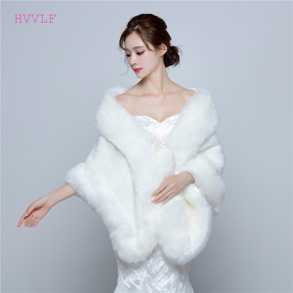 mariage boléro veste femmes fausse fourrure manteau ivoire hiver vestes mariée manteaux et enveloppes châle pour les mariées