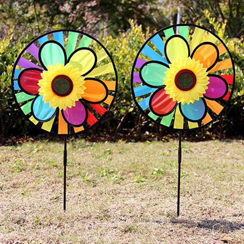 Molino de girasol remolino viento Spinner casa decoración de patio jardín niños niño juguete