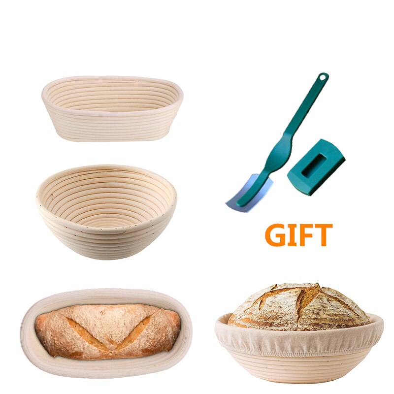Juego de cestas de mimbre para fermentación de pan , cubierta de tela, masa de Baguette forrada reutilizable, cestas para fermentación, decoración de almacenamiento