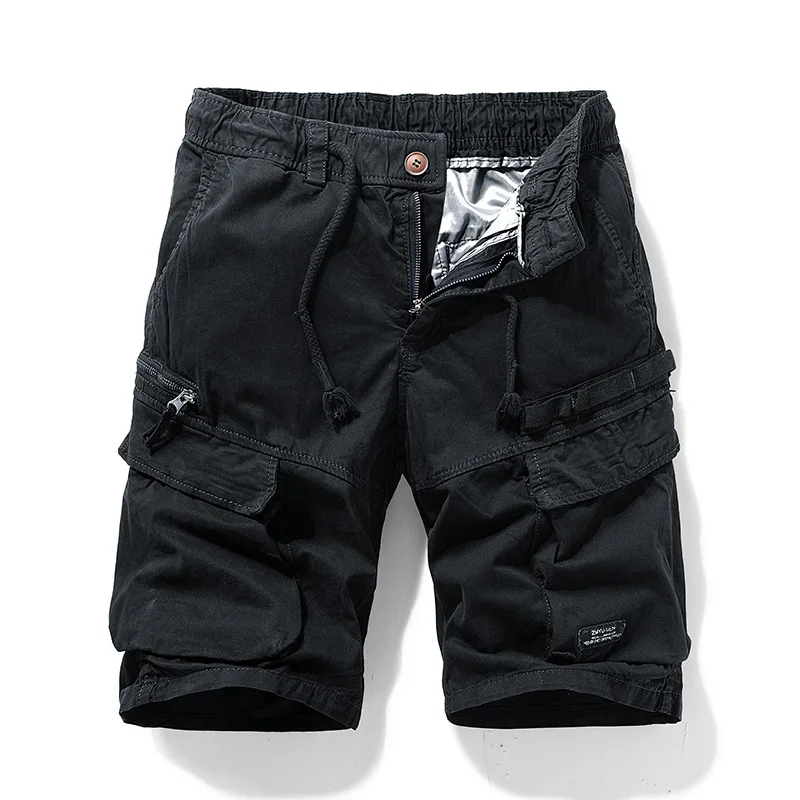 Herre sommer bomuld cargo camouflage shorts herretøj afslappet ridebukser bermuda strand joggers herre: 36 / Elfenben