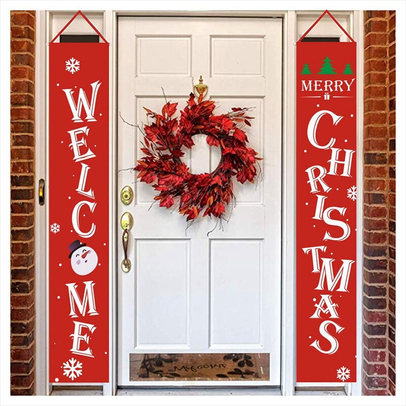 Vrolijk Kerst Banner Kerst Veranda Haard Muur Tekenen Vlag Voor Kerstversiering Outdoor Indoor Voor Home Party